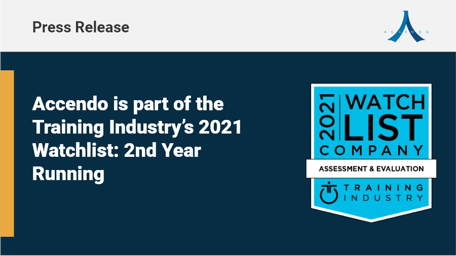 Accendo is part of the  Training Industry’s 2021  Watchlist: 2nd Year  Running