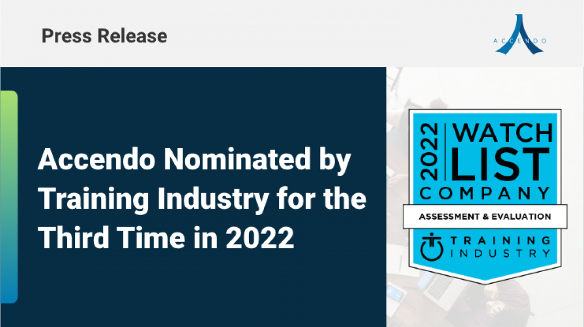 Accendo receives third nomination in a row by Training Industry